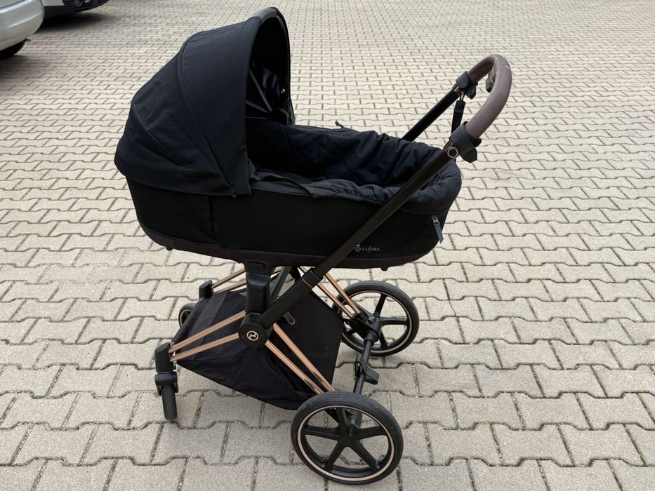 Cybex Priam 4.0 RoseGold stelaż plus gondola + fotelik Cloud T i-Size