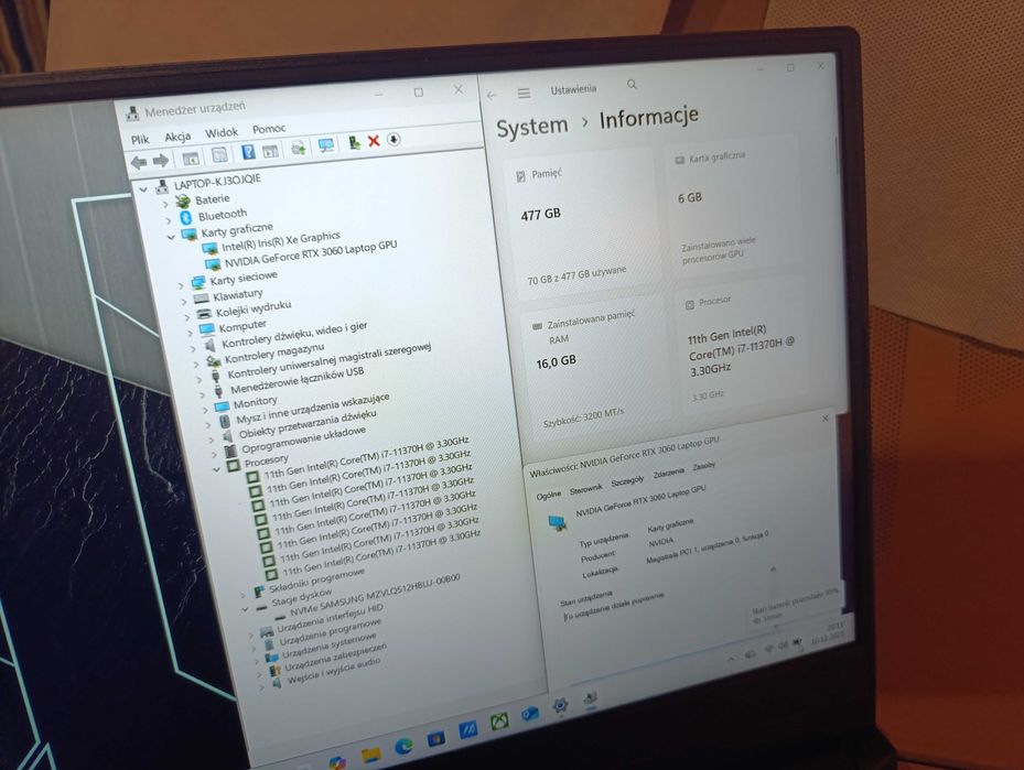 Asus Tuf 144Hz i7 11370h RTX 3060 6GB 16RAM 512 SSD