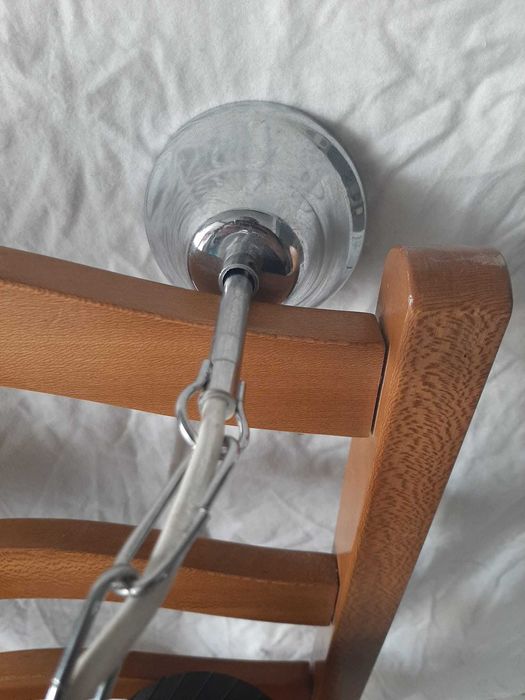 candeeiro de teto em metal e tecido