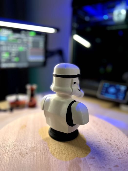 Popiersie WOJOWNIK SW 15cm Nowy! Druk 3D PLA Biało-Czarny Unikat