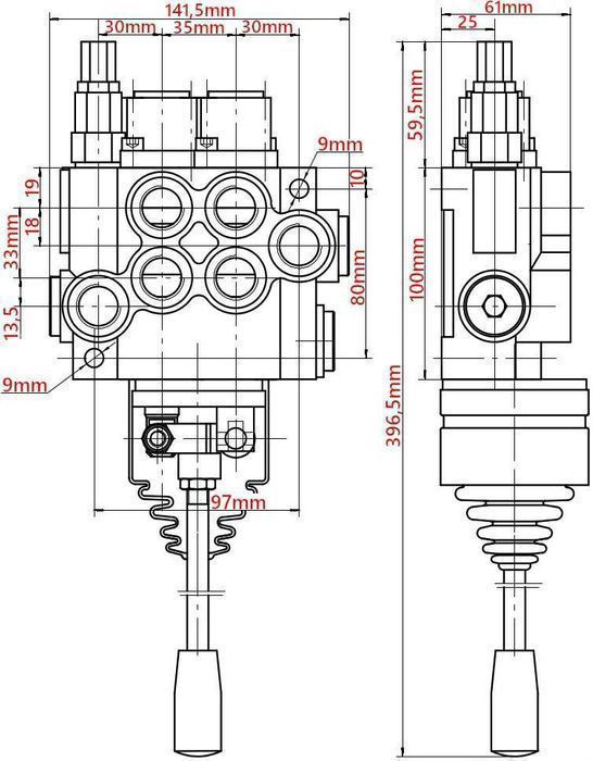 Rozdzielacz Hydrauliczny 2 SEK 40L Na Joystick [1721]