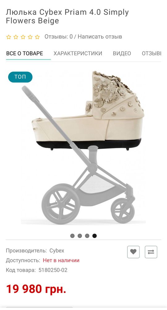 Люлька Cybex Priam simply flowers beige 4.0