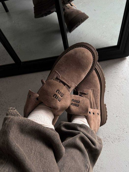 Черевики Miu Miu Boots Light Brown / черевики Міу Міу Бутс коричневі