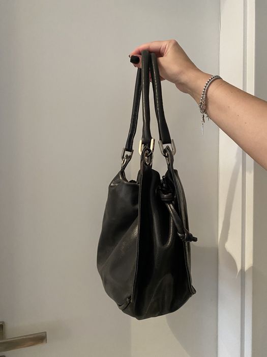 Torebka skórzana czarna