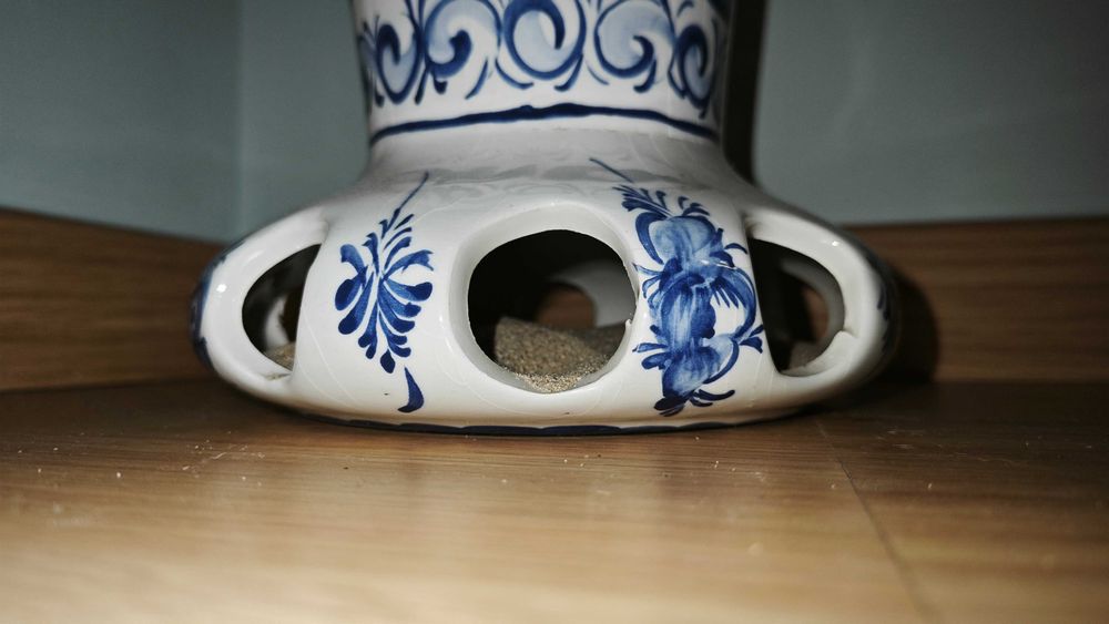 Jarrão em loiça português, pintado a mão (azul)