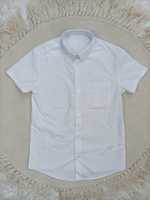 Biała koszula z krótkim rękawem 122-128