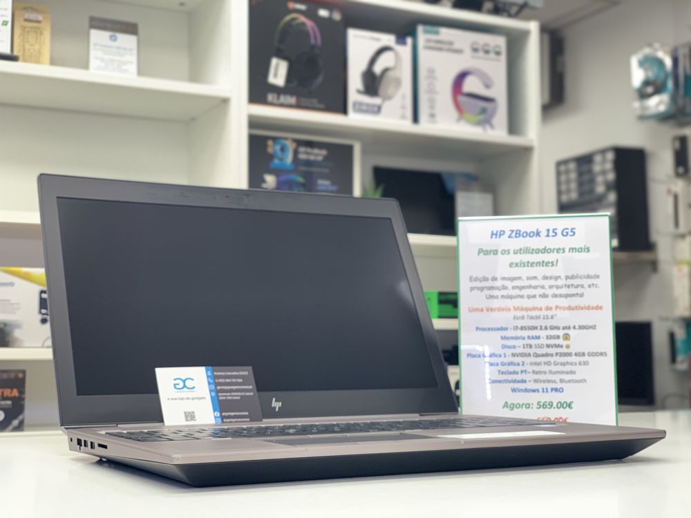 HP ZBook 15 G5 | i7-8550H | NVIDIA 4GB  | 1TB NVMe | 32GB RAM | Promoç