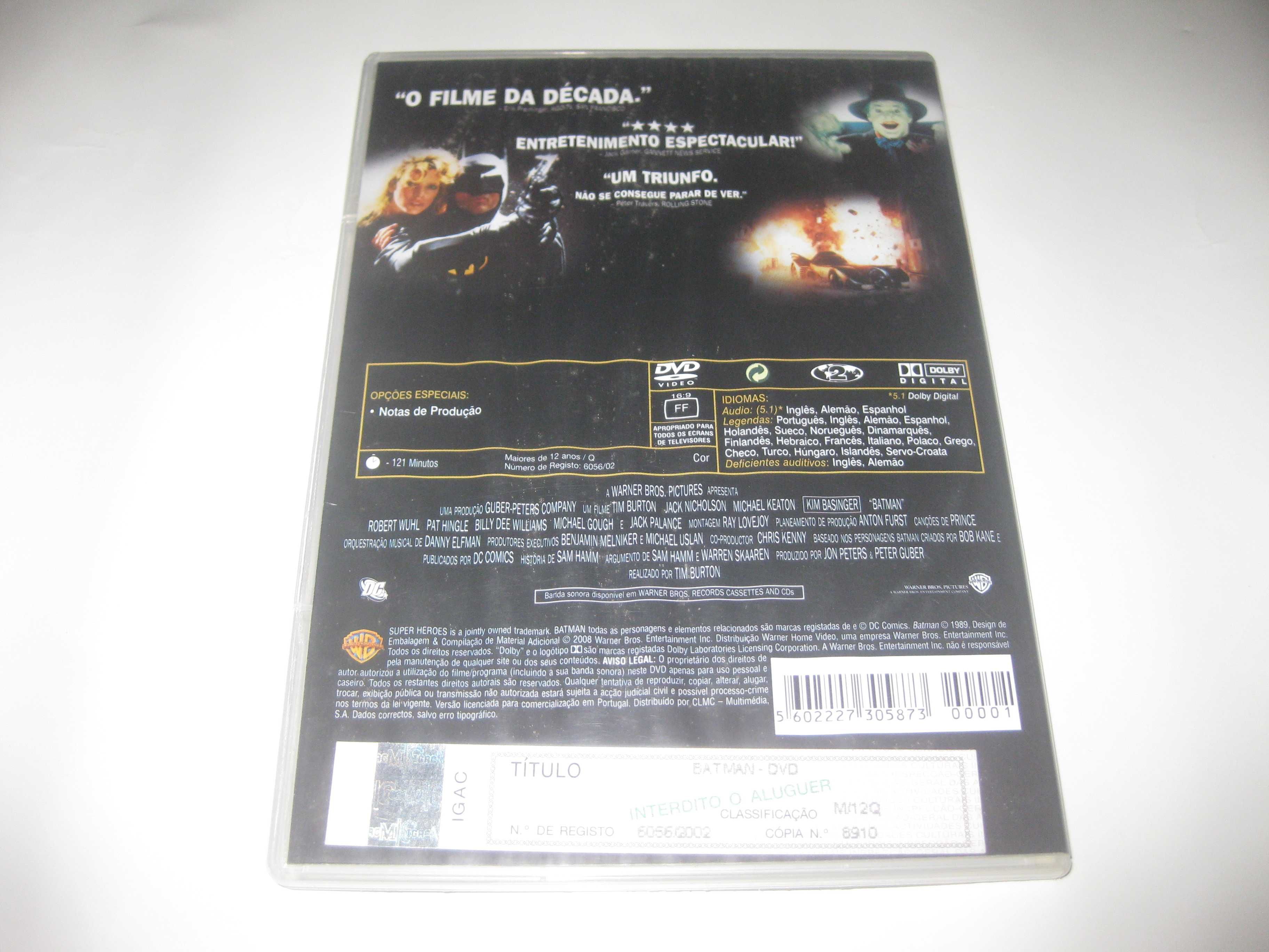 DVD "Batman" de Tim Burton