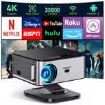 Projektor Horlat 2025 4k UHD 35000 lumenów Android 12 wifi 6