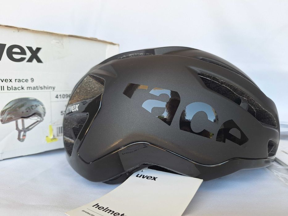 Kask rowerowy szosowy Uvex Race 9 All Black Mat Shiny S/M 53-57cm