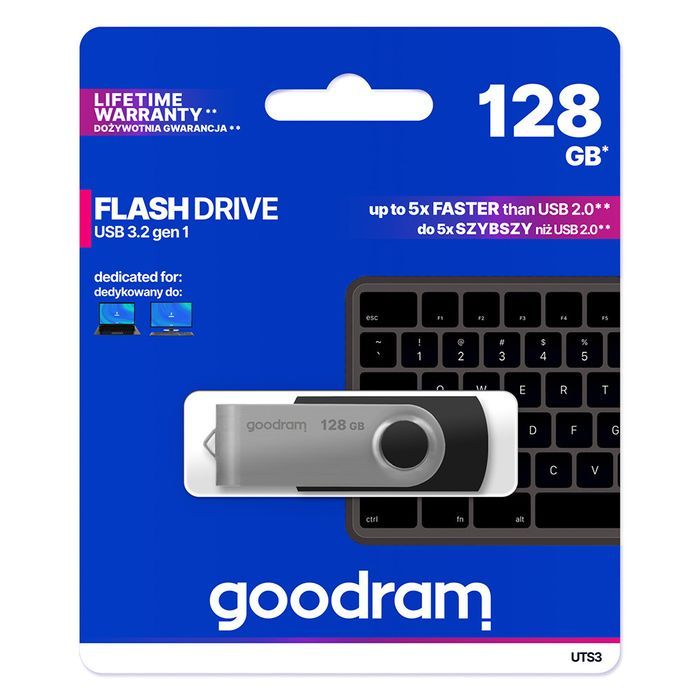 Pendrive GOODRAM UTS3 -  128GB USB 3.2 gen 1 Czarny