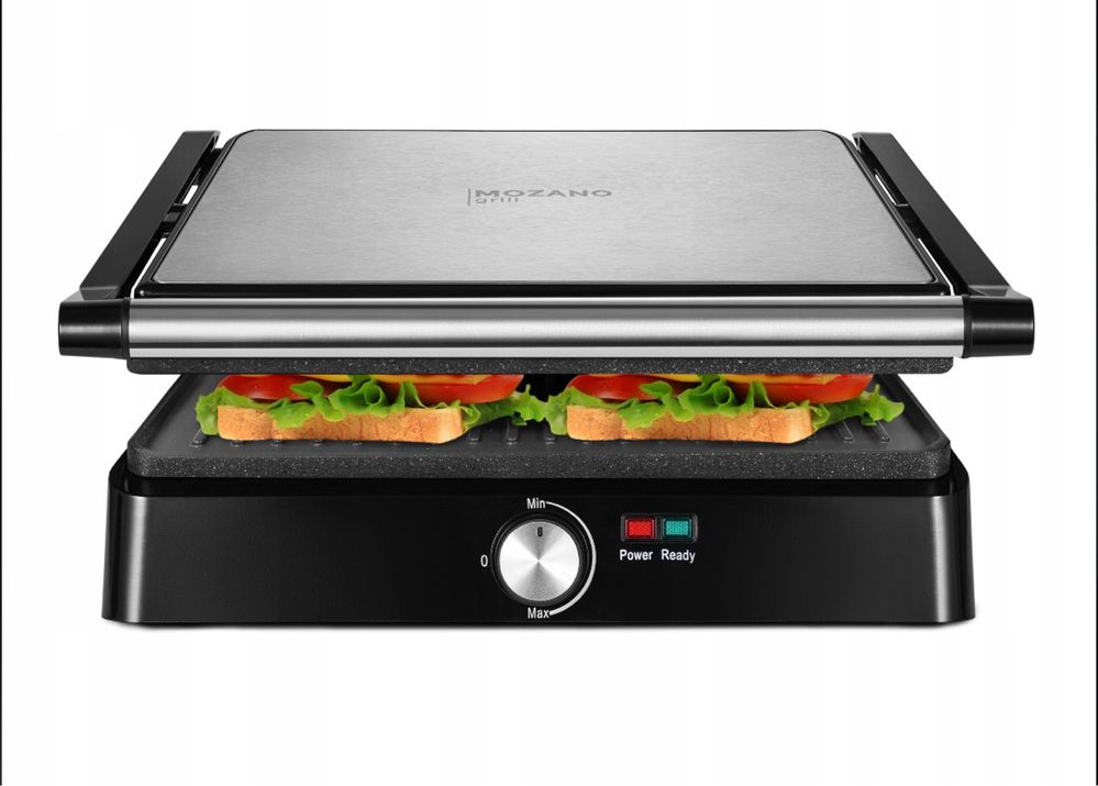 Opiekacz Grill Elektryczny Rozkładany do Kanapek Panini 2200 W Prezent