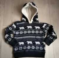 Зимовий, новорічний светр, реглан на флісі на зріст 110 см