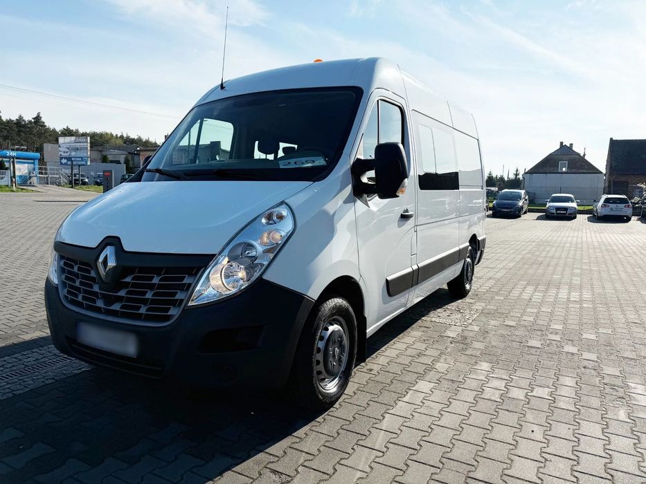 Renault Master 110 DCI L2H2 Doka Brygadówka 7-miejsc Zarejestrowany w PL  NR. 269 Klimatyzacja, Tempomat, Czujniki Parkowania