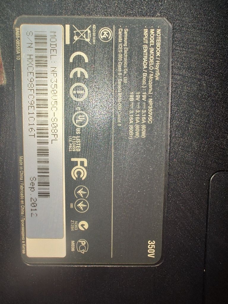 Laptop laptop samsung np350v5c-s08