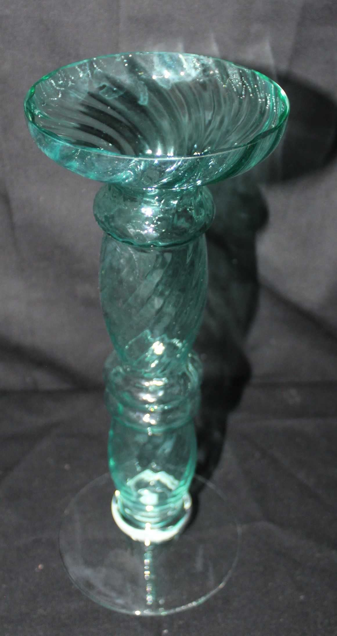 Castiçal Vaso Vintage Vidro verde