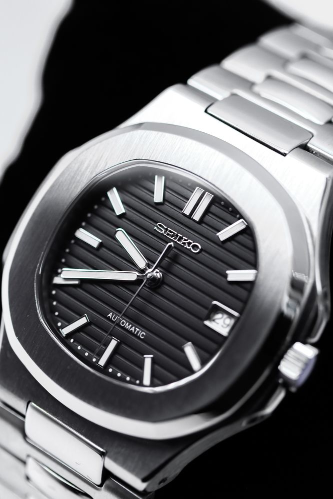 Zegarek Custom Seiko Mod Nautilus Black