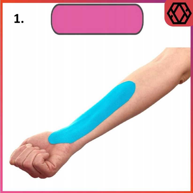 TAŚMA KINEZJOLOGICZNA TAPE taping kolana twarzy plaster 5M różowa