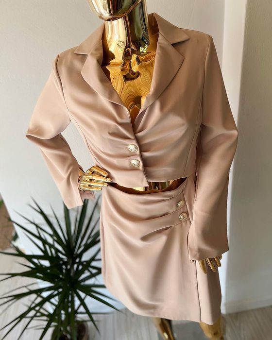 Komplet żakiet z sukienka łączony