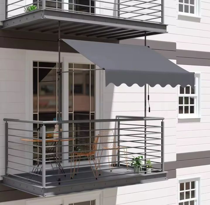 Toldo de varanda patio jardim com manivela proteção solar e chuva