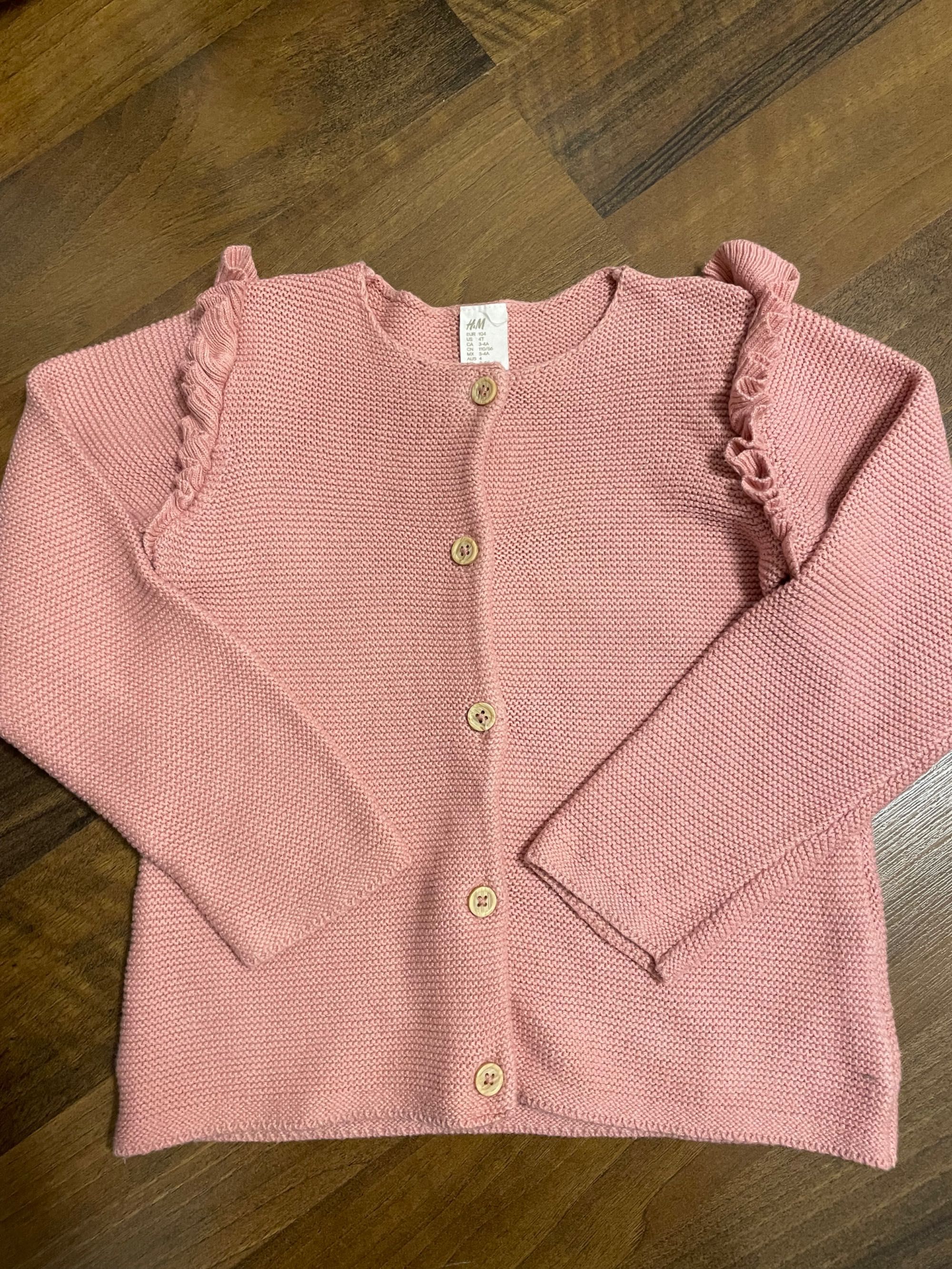 Sweterek H&M dla dziewczynki różowy dzianina rozm.104