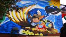 graffiti. malowanie murali , mural street art