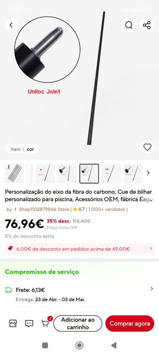 Eagleking 11 mm carbon M2020240831001 novos