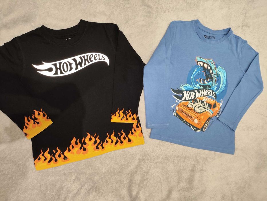 Koszulki chłopięce z długim rękawem Hot Wheels rozmiar 116