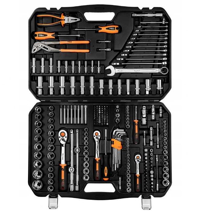 Zestaw XXL NEO Tools 233 sztuk Kluczy Nasadowych Płaskich Walizka
