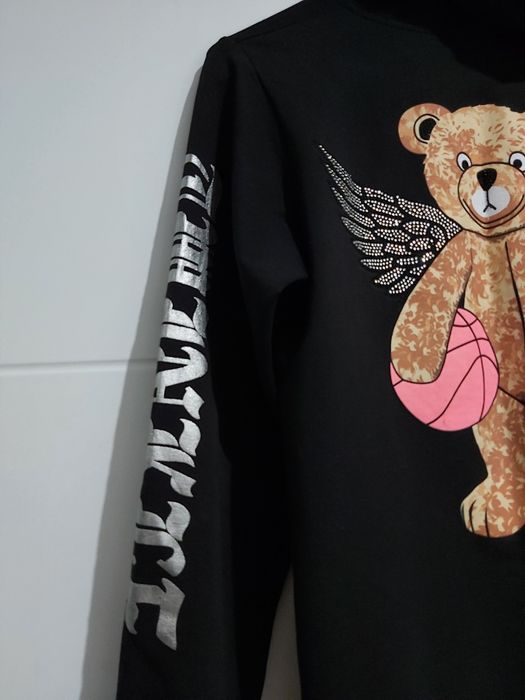 Przepiękna bluza BY LA-LOCA z Misiem i Cekinami 164 cm.