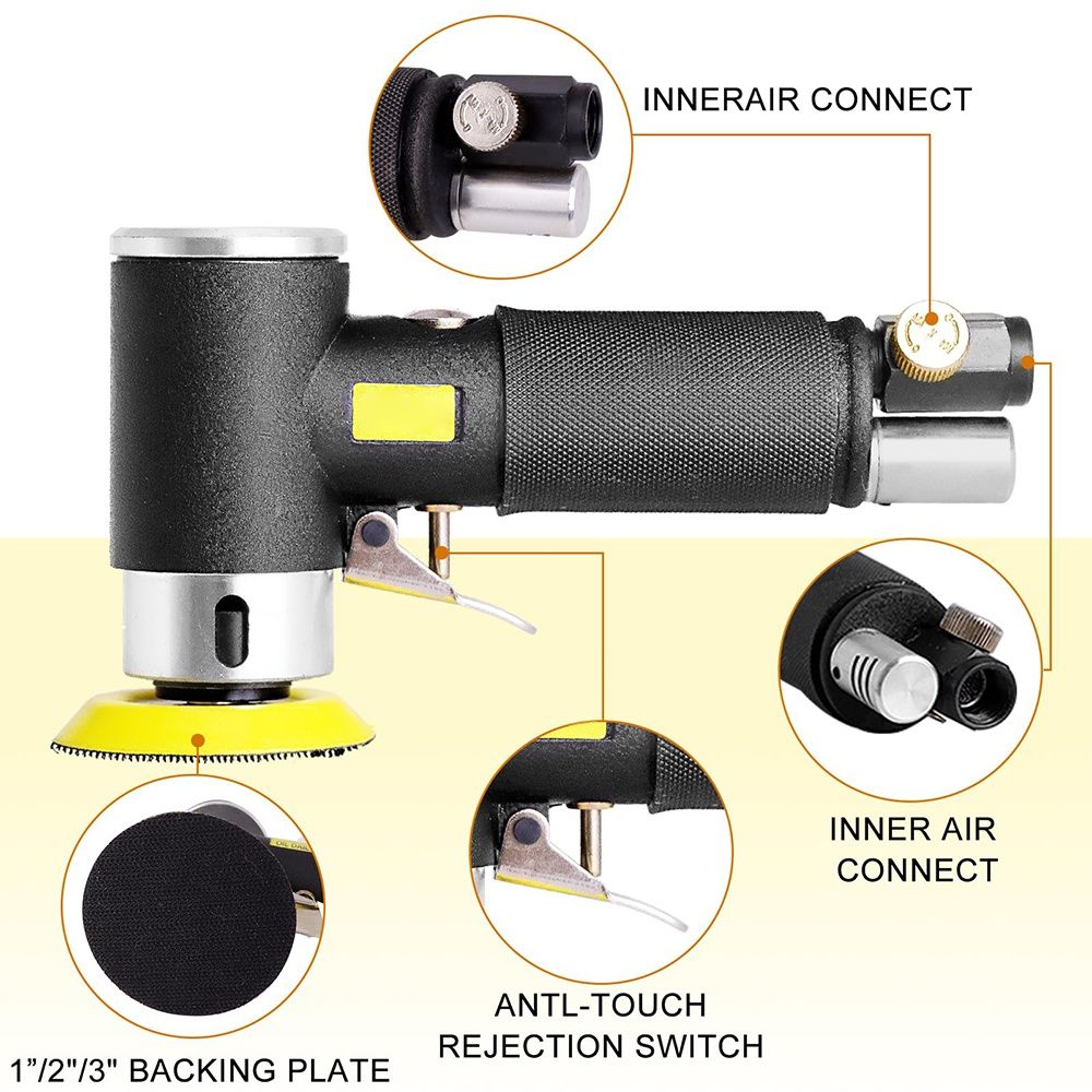 Polidora pneumática para faróis / Lixadora excêntrica com acessórios