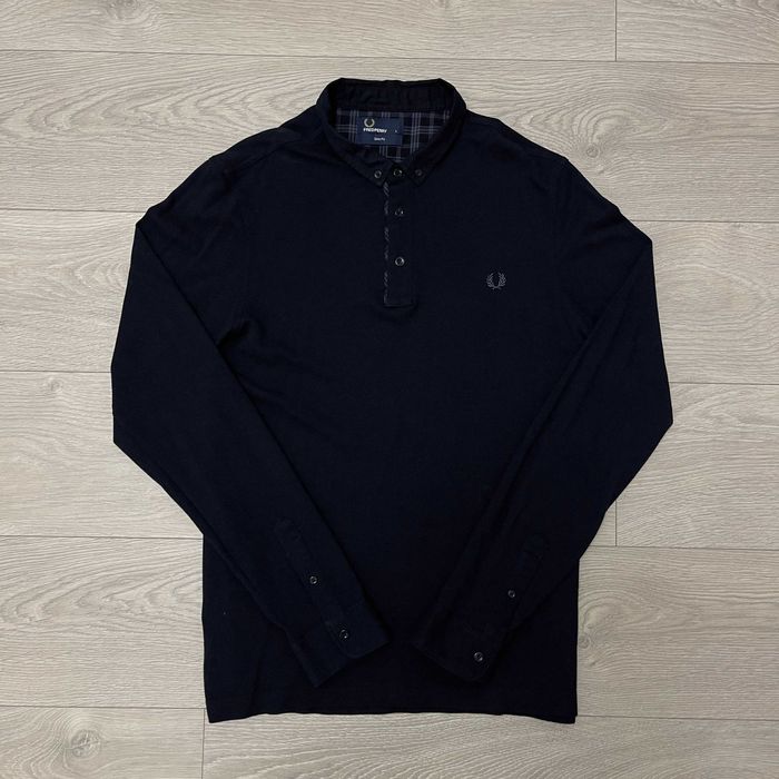 Елегантне Чорне поло лонгслів Фред Перрі Fred Perry, Розмір L