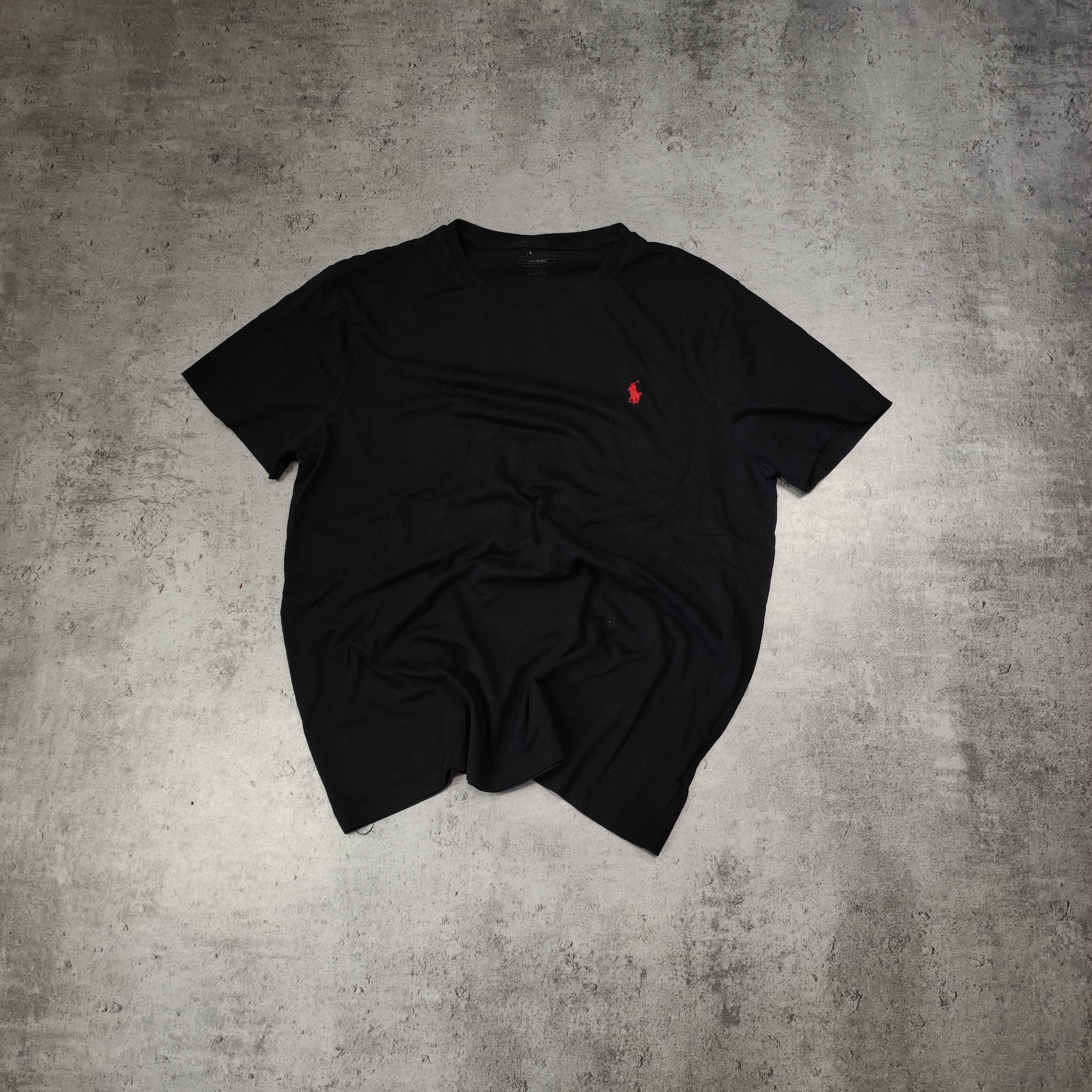 MĘSKA Koszulka Klasyczna PREMIUM Czarna Mały Konik Polo Ralph Lauren
