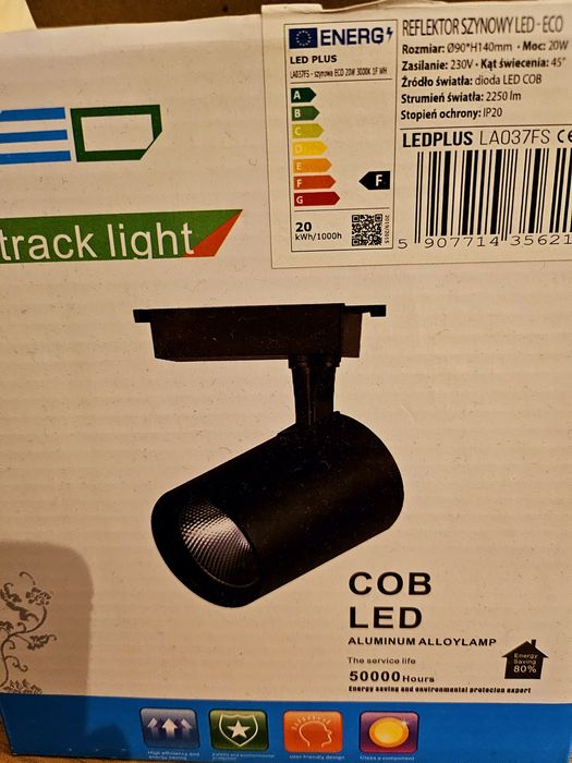 Reflektor szynowy z żarówką