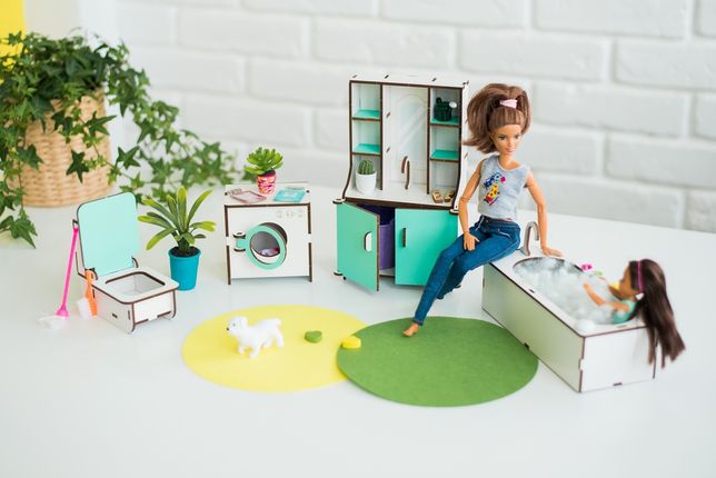 Мебель для кукол Барби OMG Ванная кукольная мебель Дом для куклы Nestw