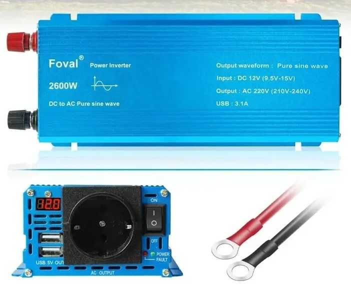 Foval Інвертор 2.6кВт - 12в > 220в Чистий синус