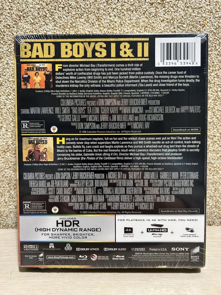 4K UHD HDR Blu-ray Плохие парни 1 & 2 (Bad Boys 1-2) рус.яз.