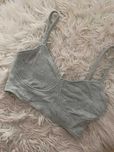 Wiskozowy dzianinowy crop top zara pleciony topik dzianina