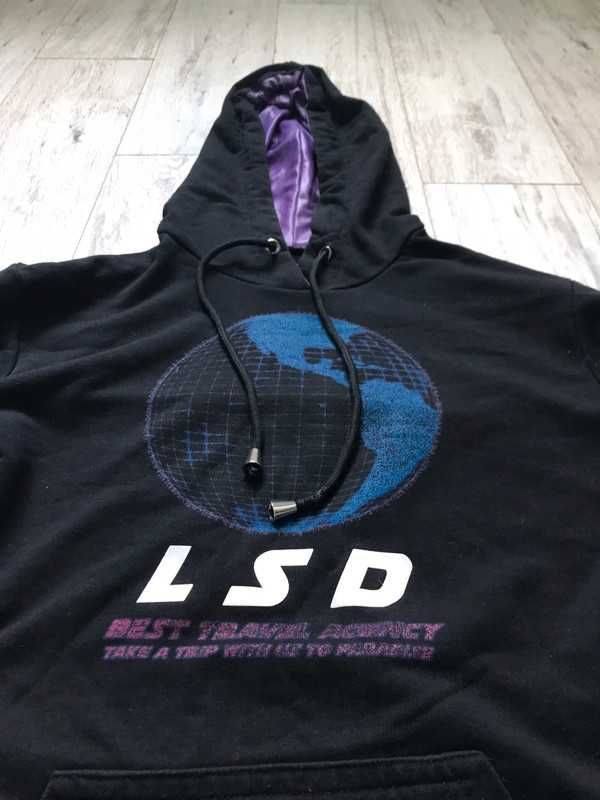 bluza lsd czarna blue moon vintage streetwear męska damska hoodie