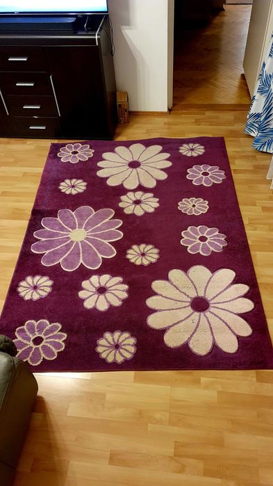 Turecki dywan fioletowy w kwiaty 160x220