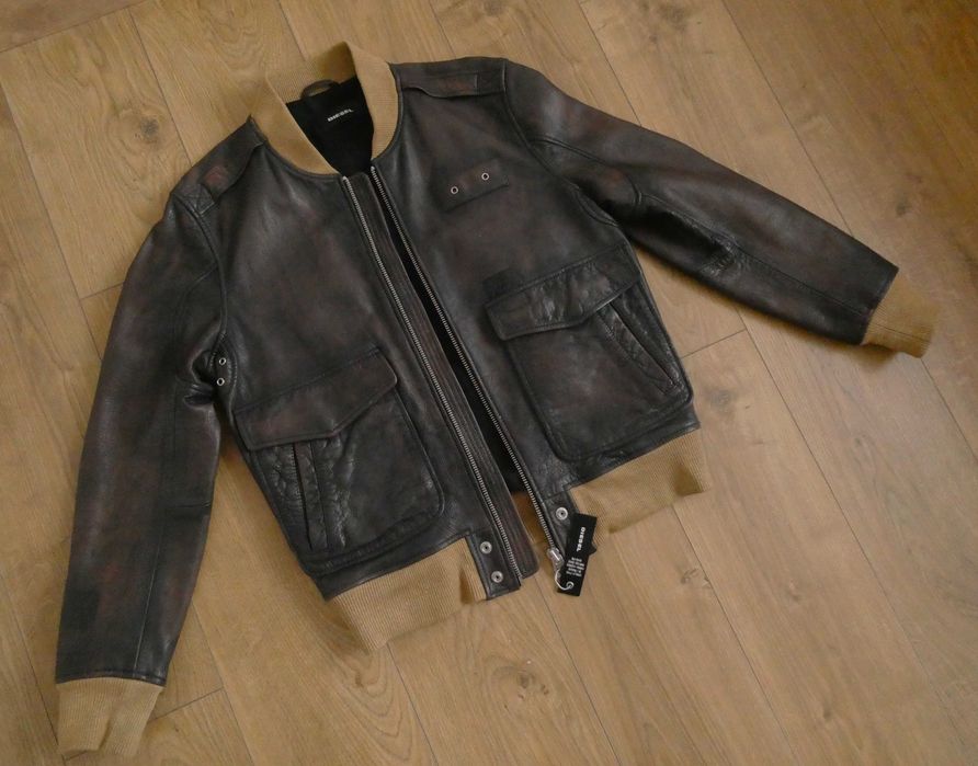 Kurtka skórzana męska DIESEL skóra PILOTKA lotnicza AVIATOR L