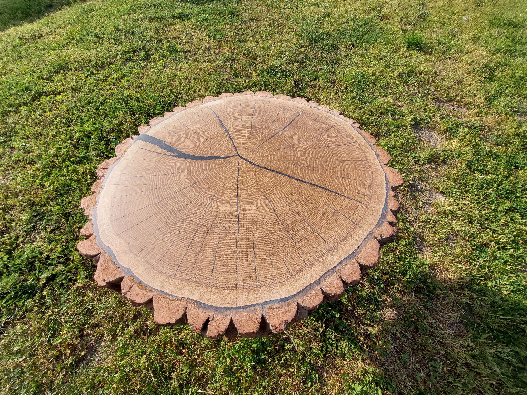 Stolik kawowy plaster dębu loft industrial djembe