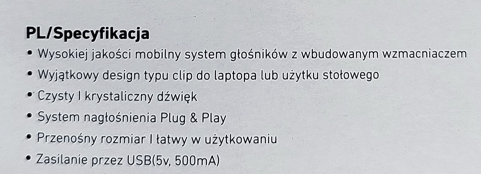 Głośniki AGK do PC/LAPTOP inne na USB  klips Plug&Play