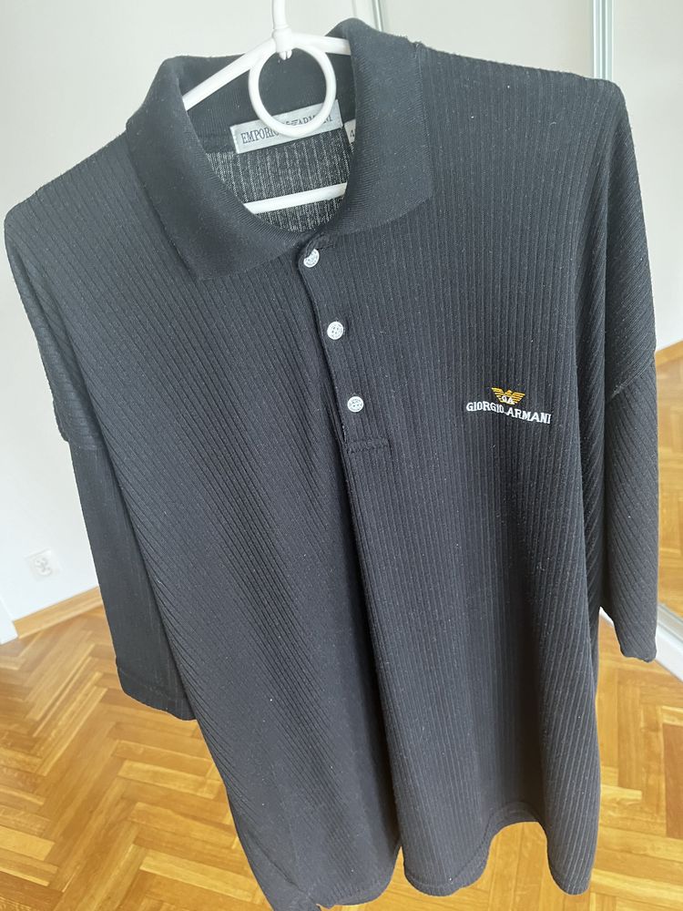 Czarna koszulka polo Giorgio Armani 4XL