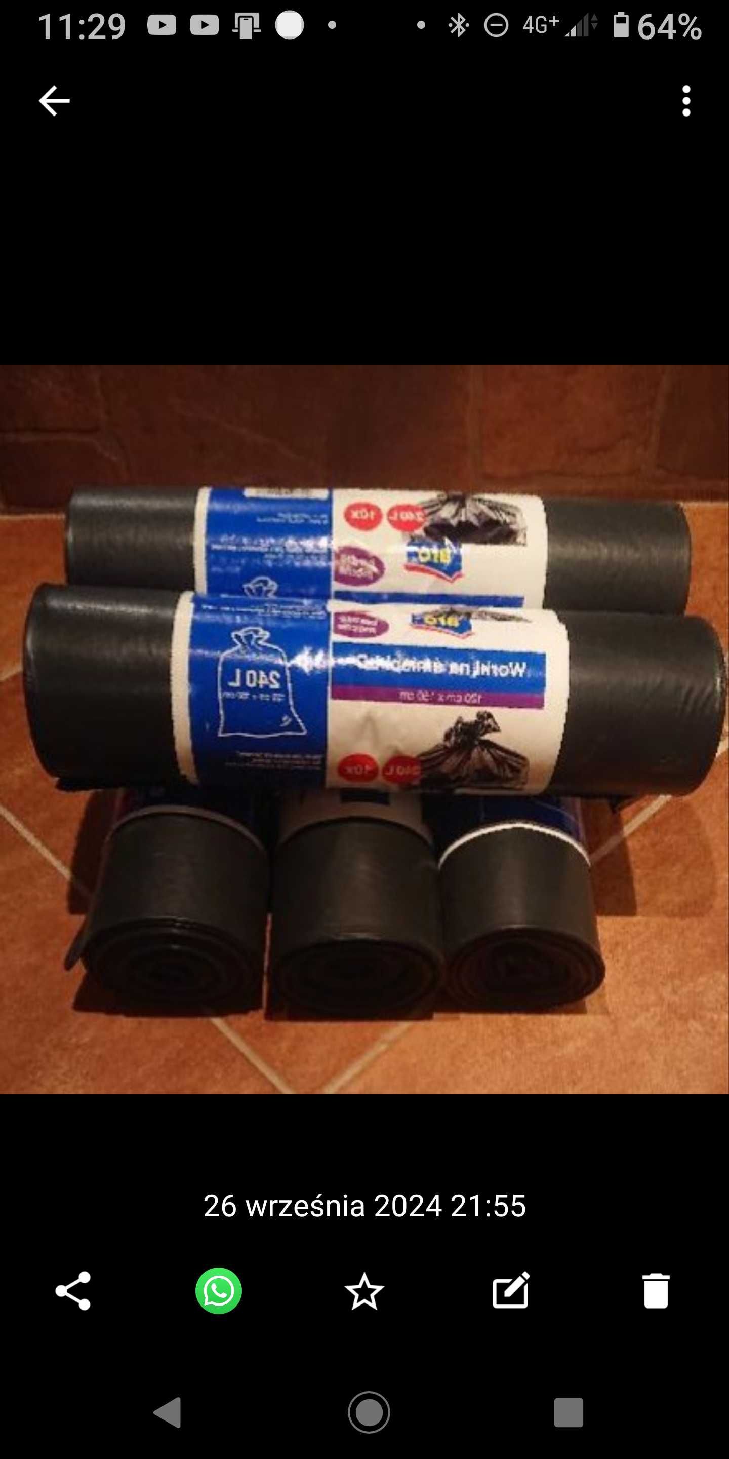 Worki na odpady różne bardzo mocne 240 Litrów