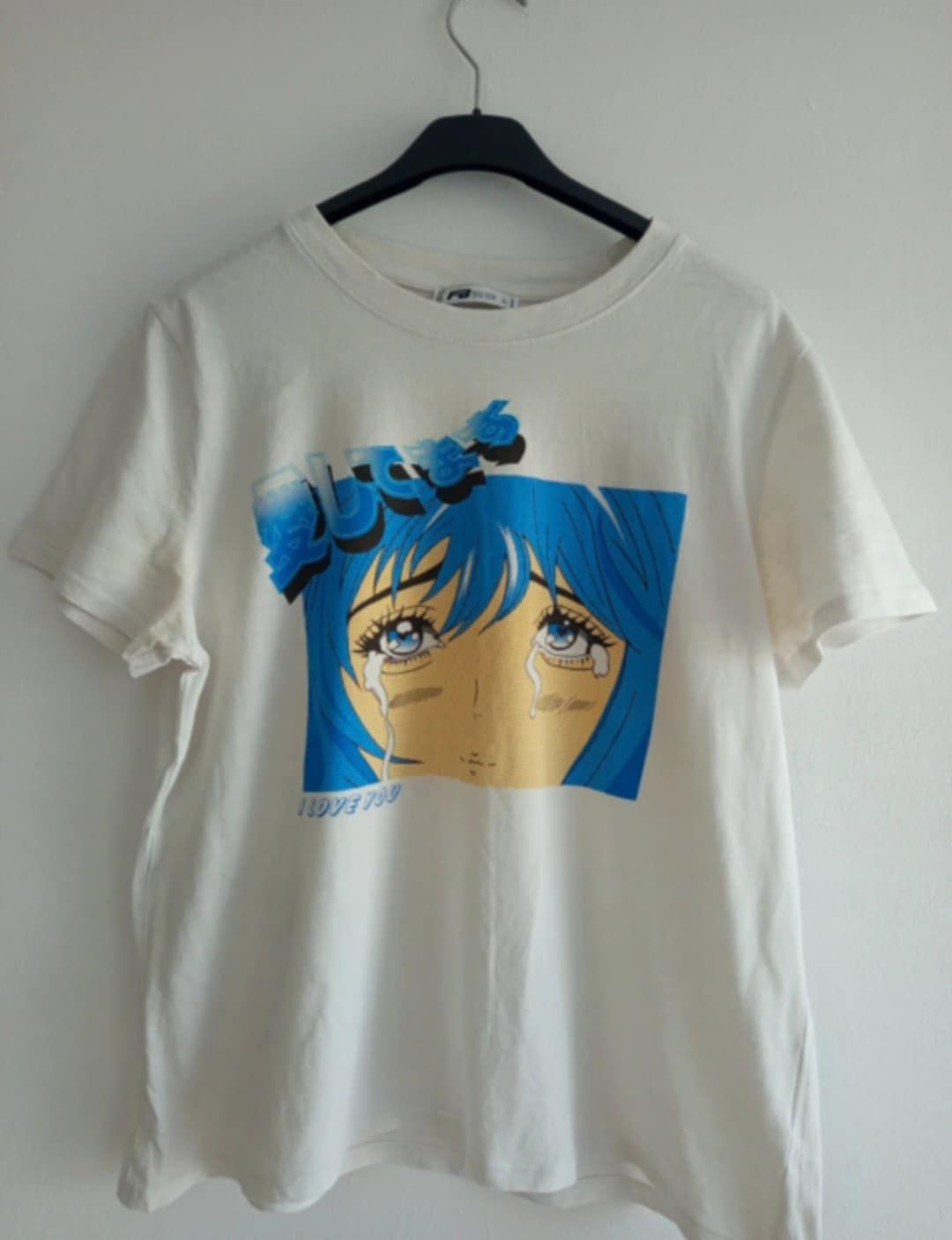 Koszulka biała krótki rękaw z rysunkiem anime