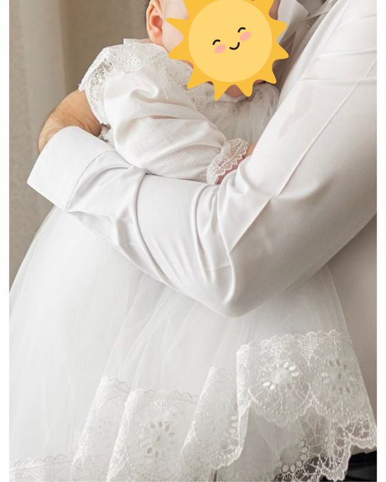 Сукня для хрещення дівчинки. Розмір 74.