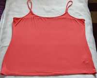 Damska koszulka na ramiączkach w kolor różowo-pomarańczowy, rozmiar 50