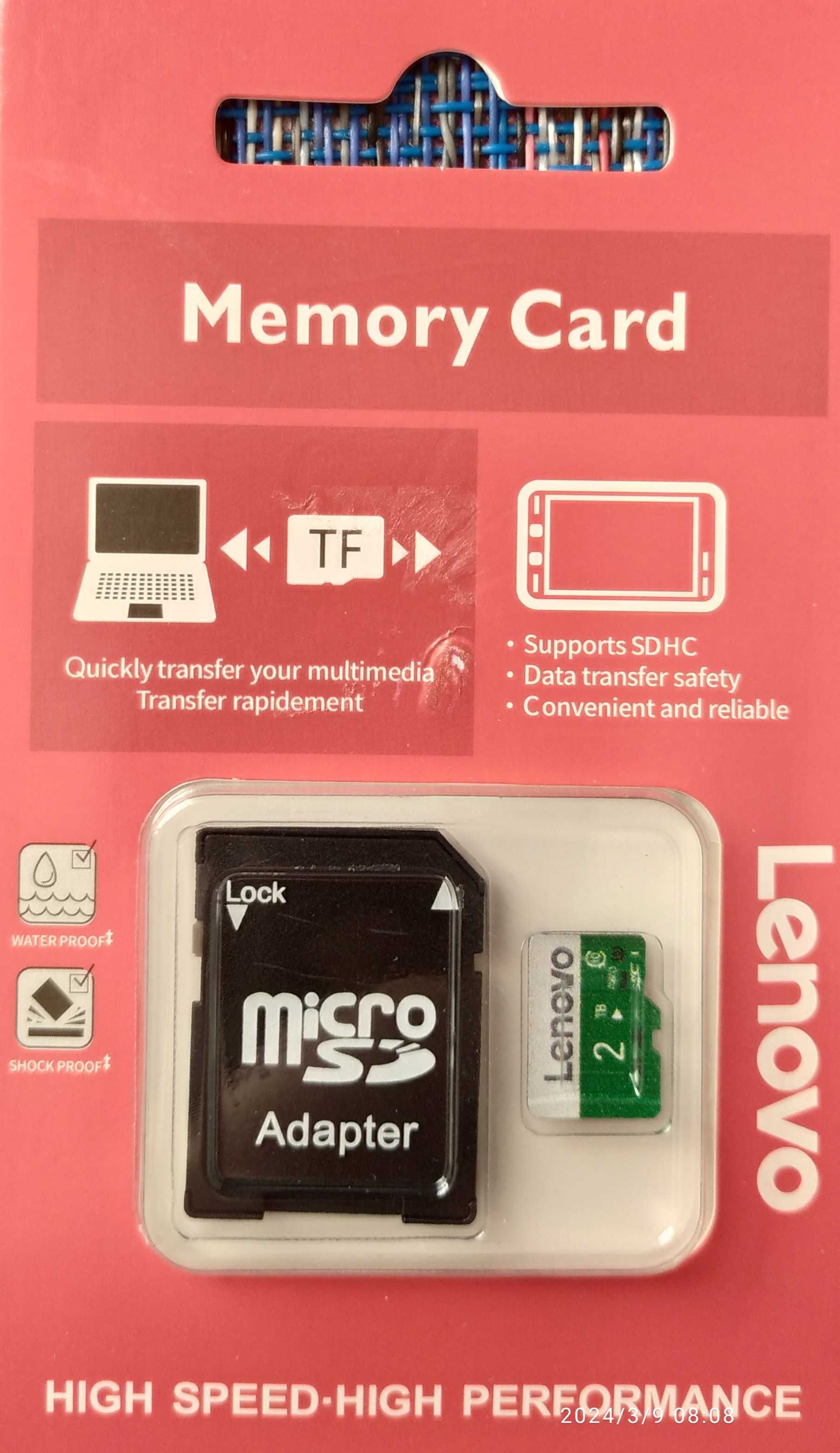 Karta pamięci 2TB szybka MicroSD + adapter. Nowa, original