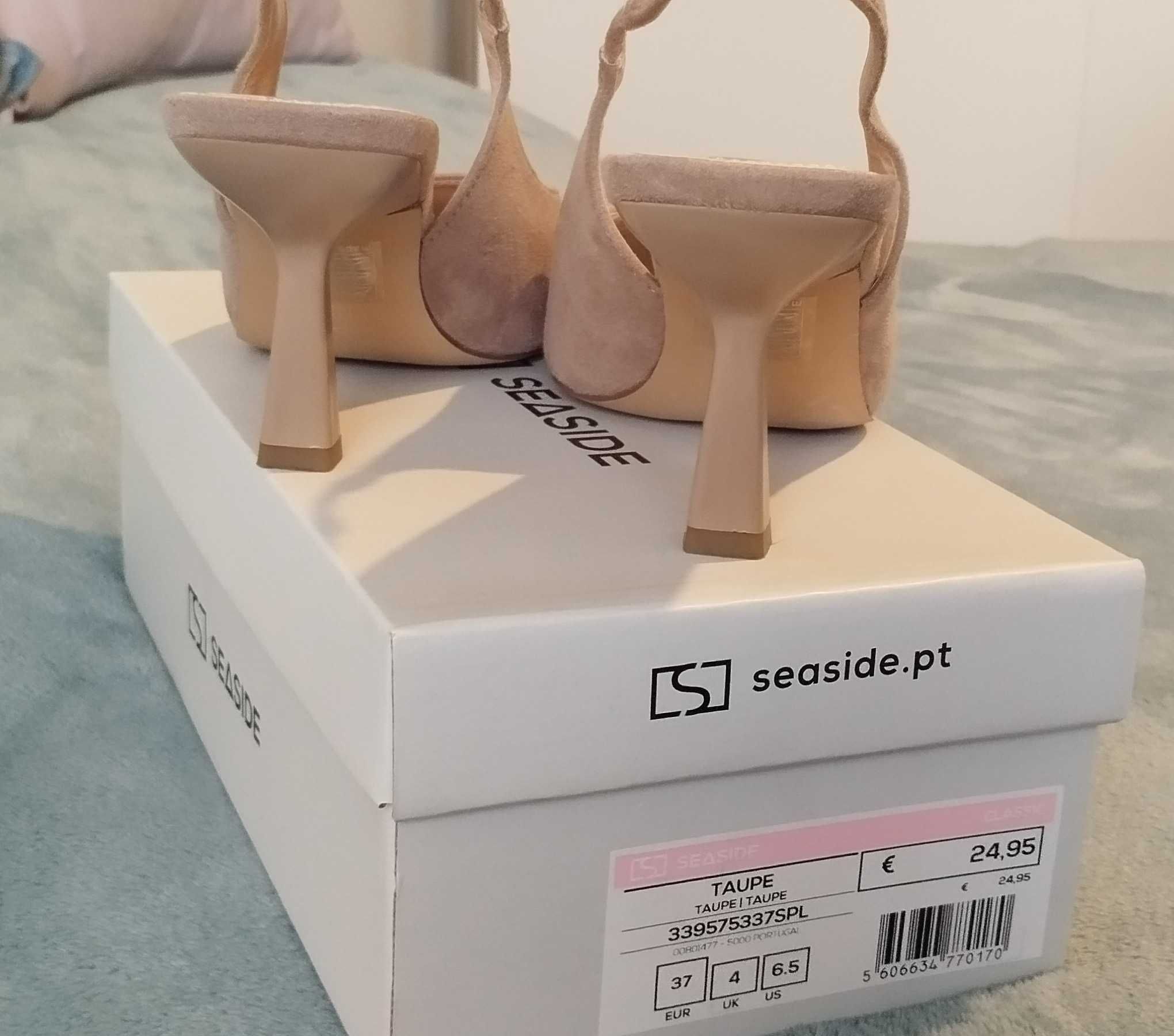 Sapatos slingback taupe Seaside